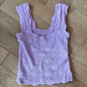 Free People Pink Textured Tank Top